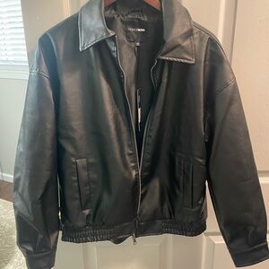 Fashion Nova Black Faux Leather Jacket for Women